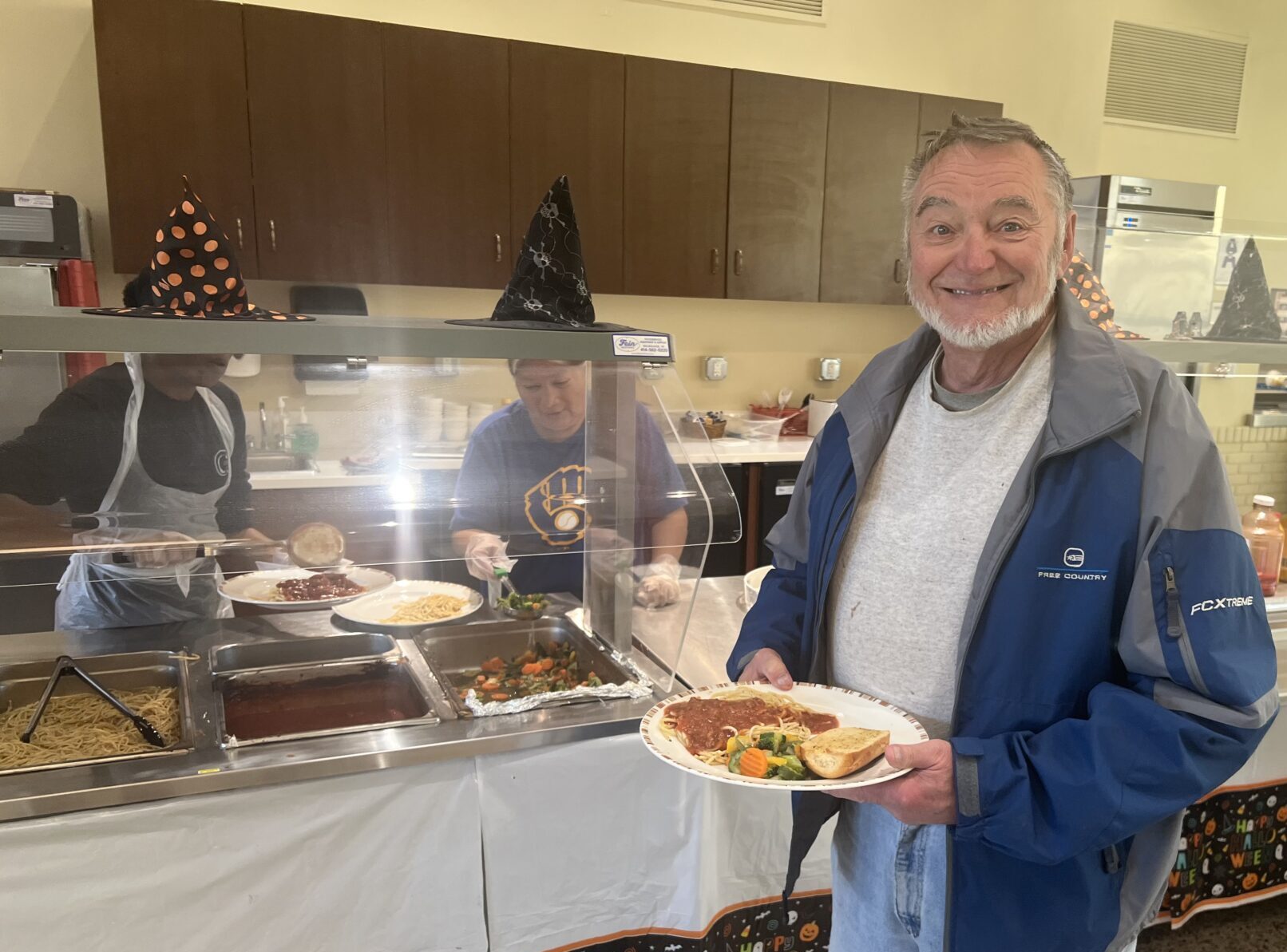 Harold with lunch plate